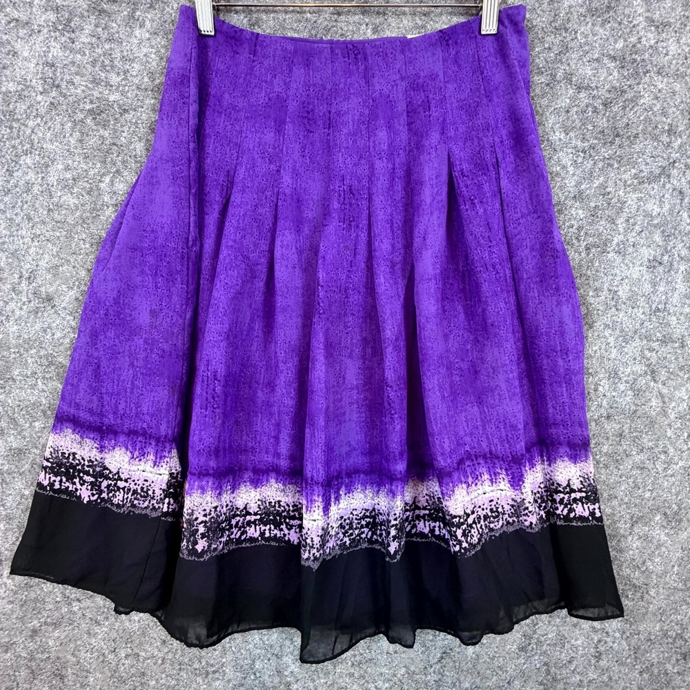 Jones New York A-Line Skirt Women 6 Petite Purple Black Dopamine Office Bold